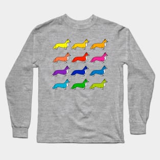 Corgi Color Chart Long Sleeve T-Shirt